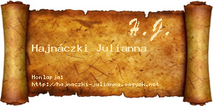 Hajnáczki Julianna névjegykártya