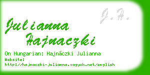julianna hajnaczki business card