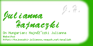 julianna hajnaczki business card